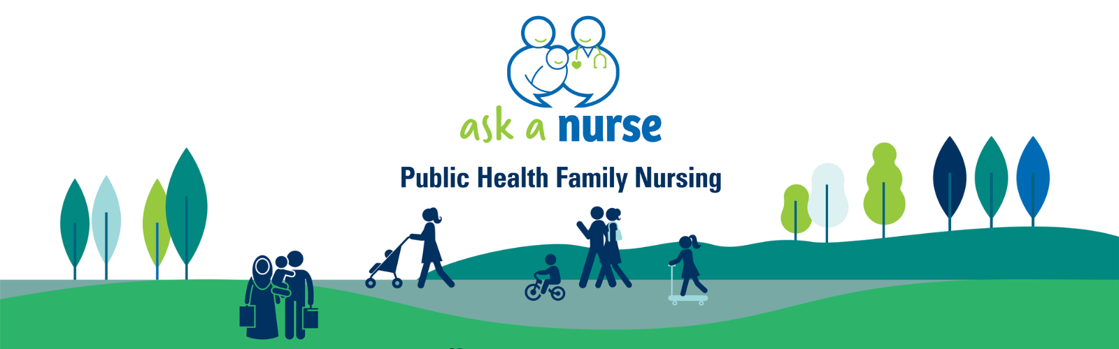 Public Health Family Nursing Public Health Family Nursing illustration showing a park with families enjoying themselves
