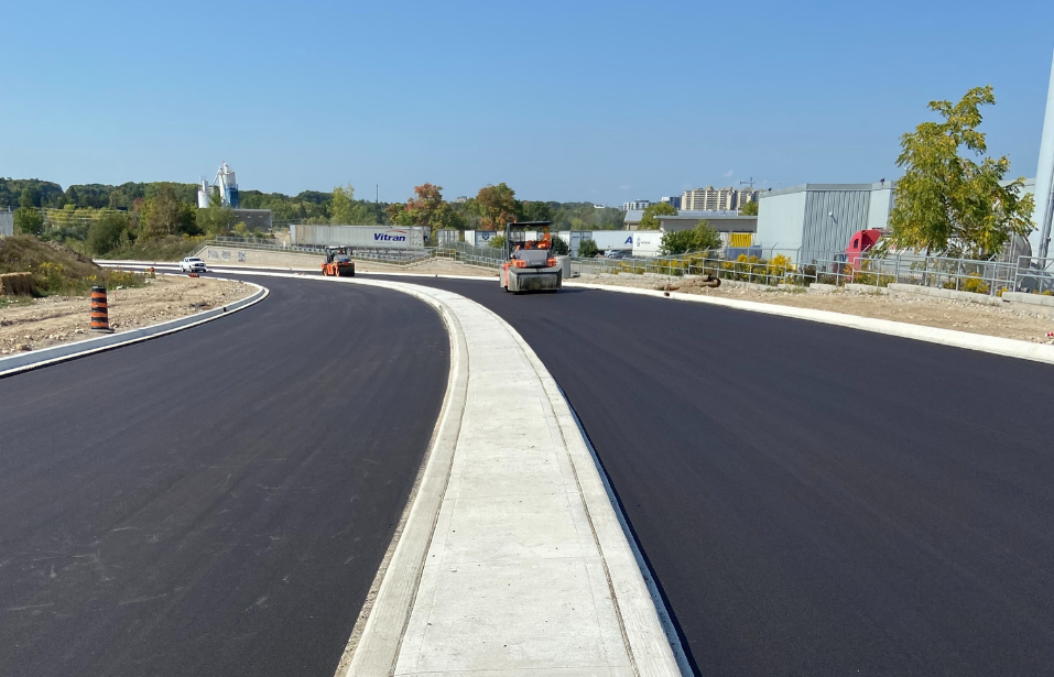 Freshly paved new road
